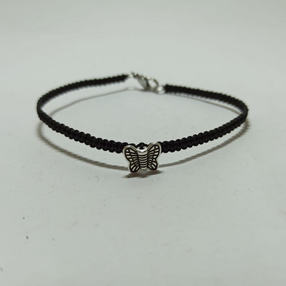 Jewel paracord bracelet with steel butterfly