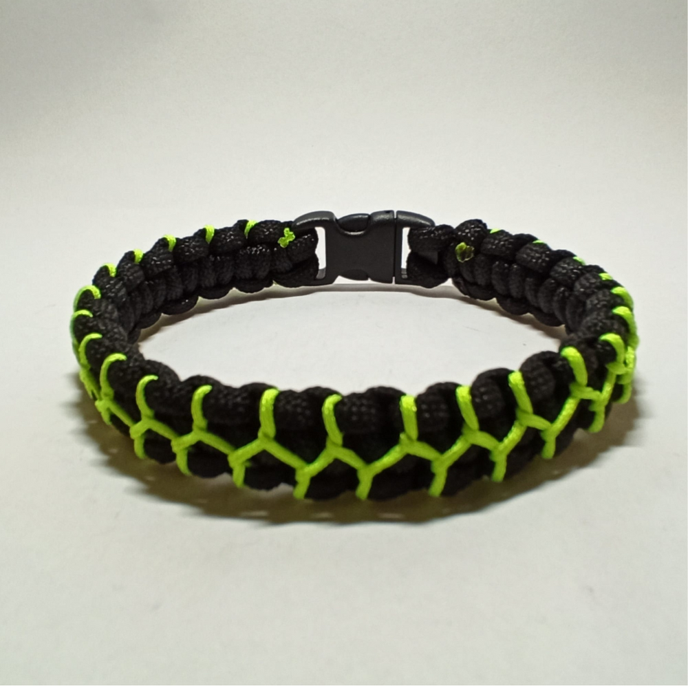 paracord bracelet two color cord_black_yellow