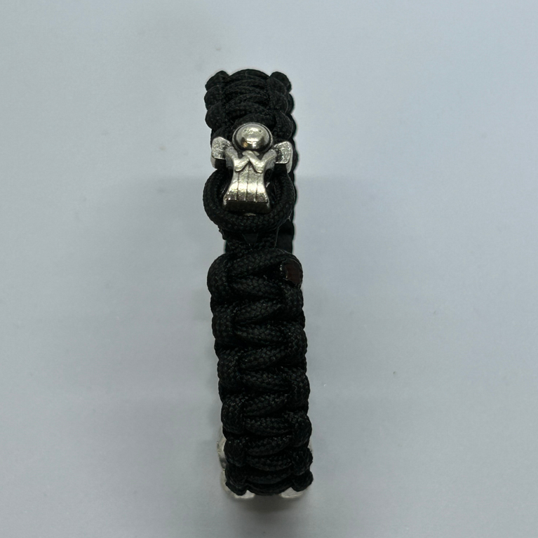 paracord bracelet with steel double angel